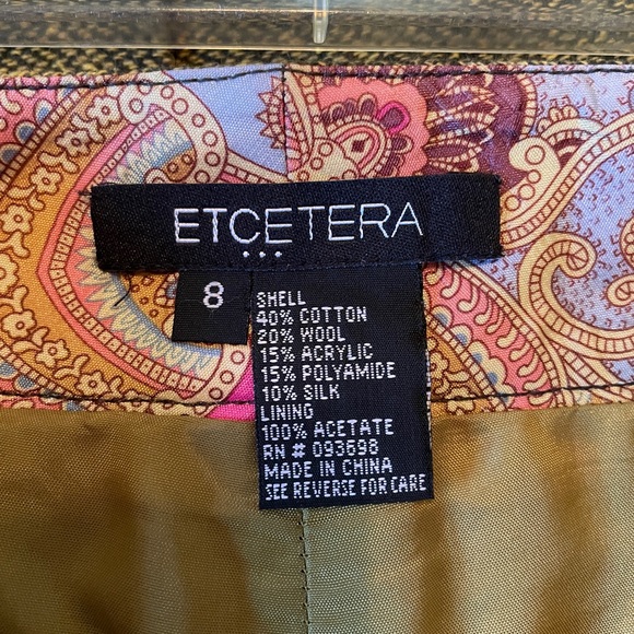 Etcetera Olive Tweed fully lined cuffed ankle pants. - Picture 2 of 5
